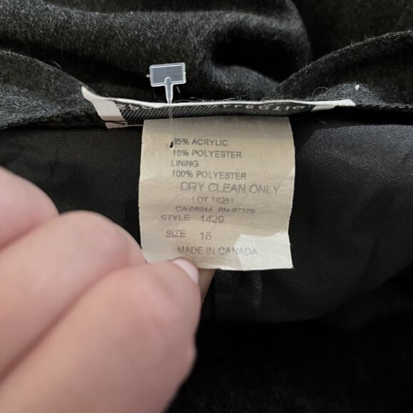 Vtg 80s-90s Sport Collection Acrylic Blend Midi Skirt Office Wear Charcoal 18 - Picture 4 of 4